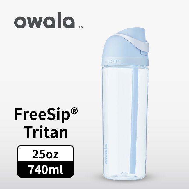 Owala Freesip Tritan彈蓋+可拆式吸管運動水壺/ 專利雙飲口/ 740ml/ 泡泡藍