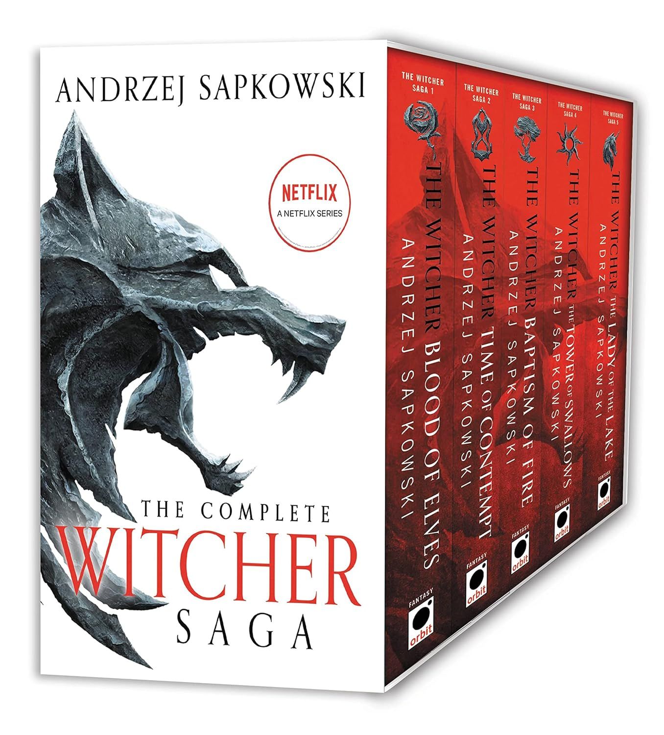 The Witcher Boxed Set: Blood of Elves, the Time of Contempt, Baptism of Fire, the Tower of Swallows, the Lady of the Lake (5冊合售)
