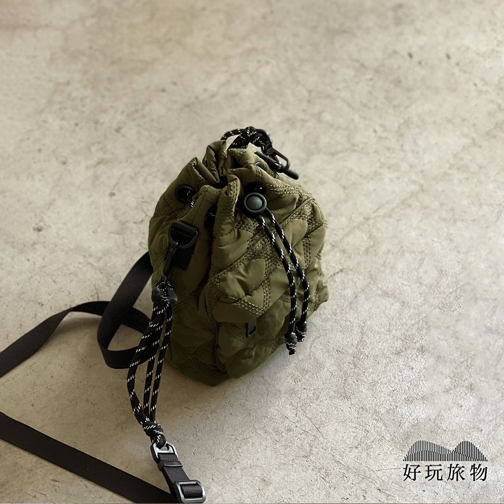 【好玩旅物】絎縫傘繩設計迷你百搭隨身收納小包/ 軍綠色