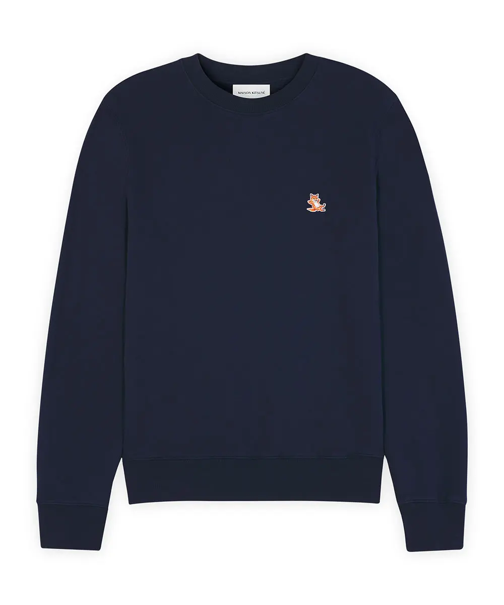 MAISON KITSUNÉ 午夜藍悠閒狐狸LOGO經典衛衣/中性/L