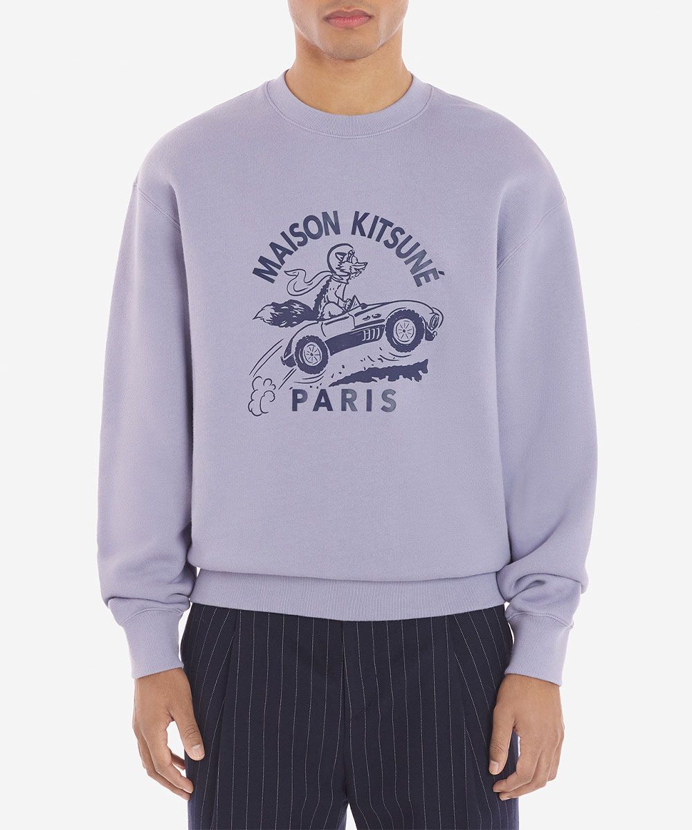 MAISON KITSUNÉ 莫蘭迪藍競速狐狸LOGO舒適衛衣/中性/S