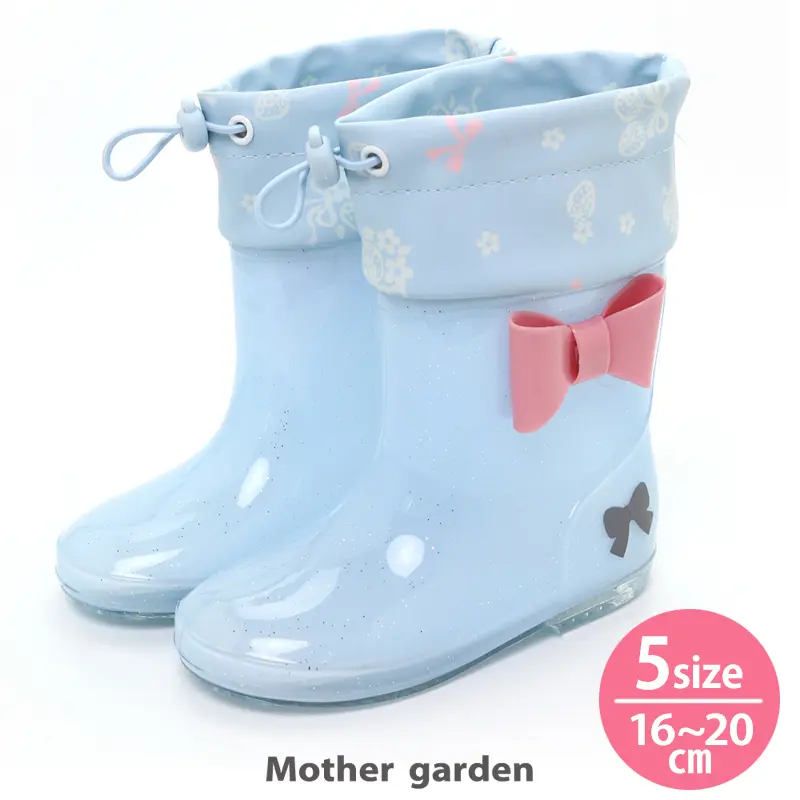 【Mother Garden】長筒雨鞋 花朵圖紋/ 17cm