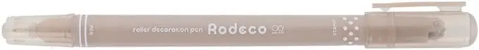 日本 sun-star Rodeco 雙頭裝飾筆/ 圓點/ 米棕