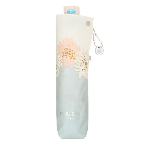 日本 PAUL & JOE ACCESSOIRES 摺疊傘/ Chrysantheme/ Light Grey