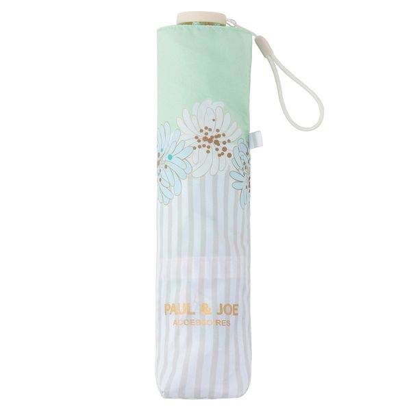 日本 PAUL & JOE ACCESSOIRES 摺疊傘/ Stripe Chrysantheme/ Mint Green