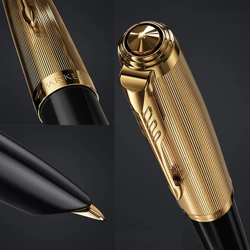 PARKER 51豪華版金蓋黑桿鋼筆/ 18K金/ F尖