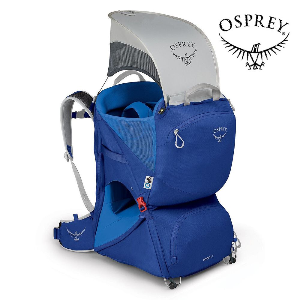 【Osprey 美國】Poco LT Child Carrier 輕量版戶外嬰兒背架背包 藍天｜兒童背架背包 內建遮陽罩