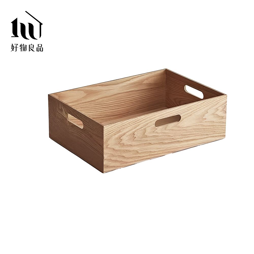 【好物良品】小款3入_高品質日本原木整理收納箱置物盒/ 相思木/ 26x19x12cm