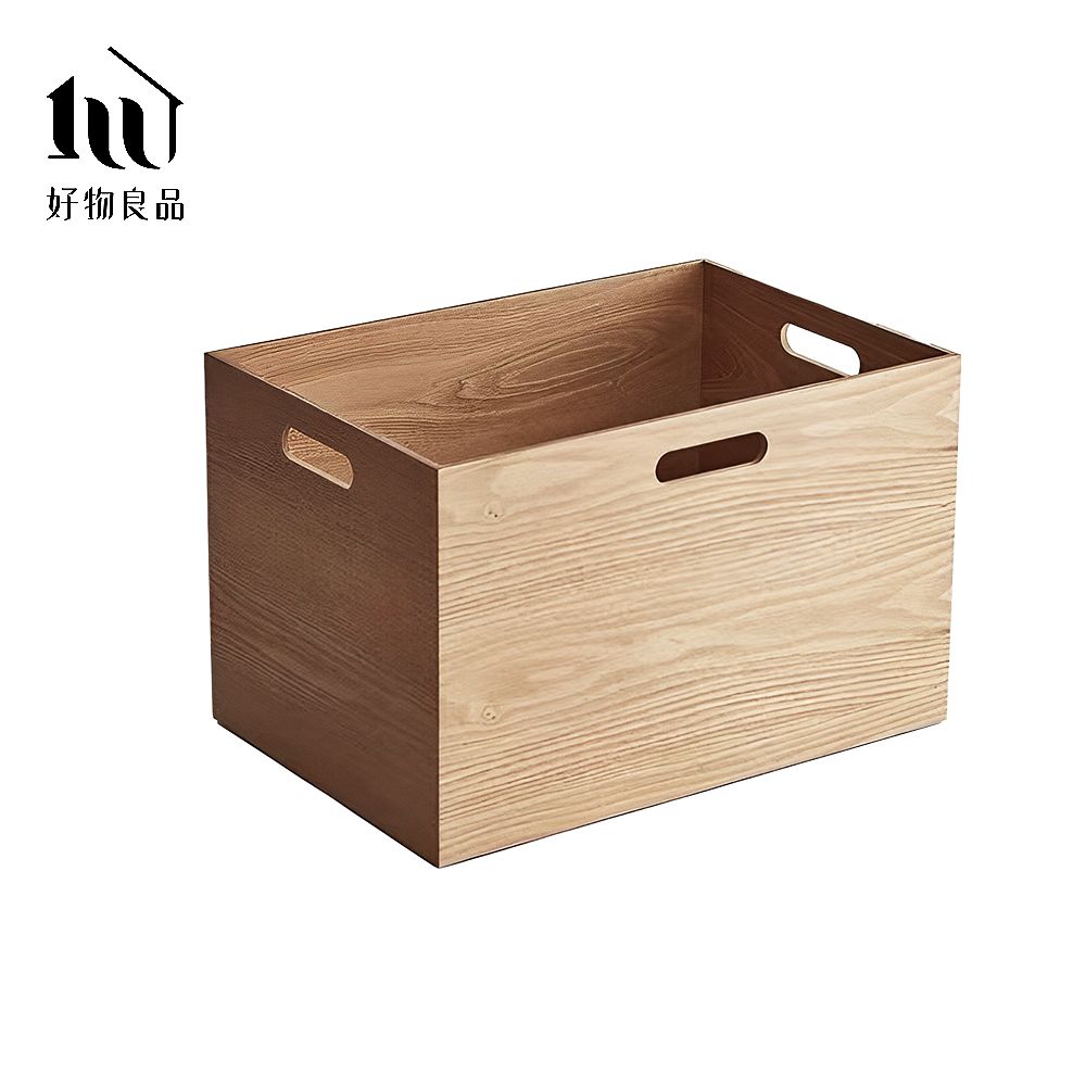 【好物良品】大款_高品質日本原木整理收納箱置物盒/ 相思木/ 38x26x24cm
