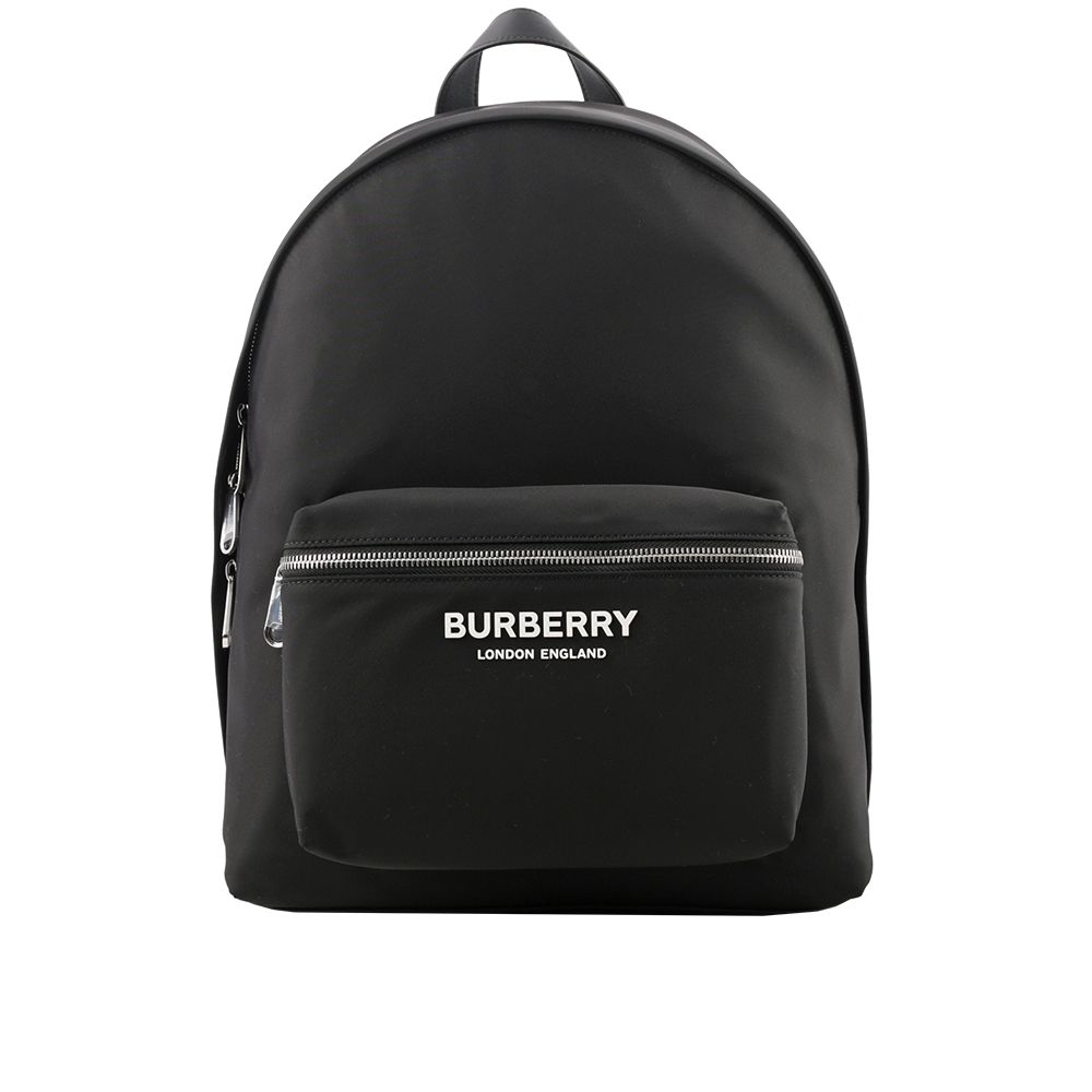 【BURBERRY 巴寶莉】徽標Logo 尼龍口袋後背包(黑色)/ 平行輸入