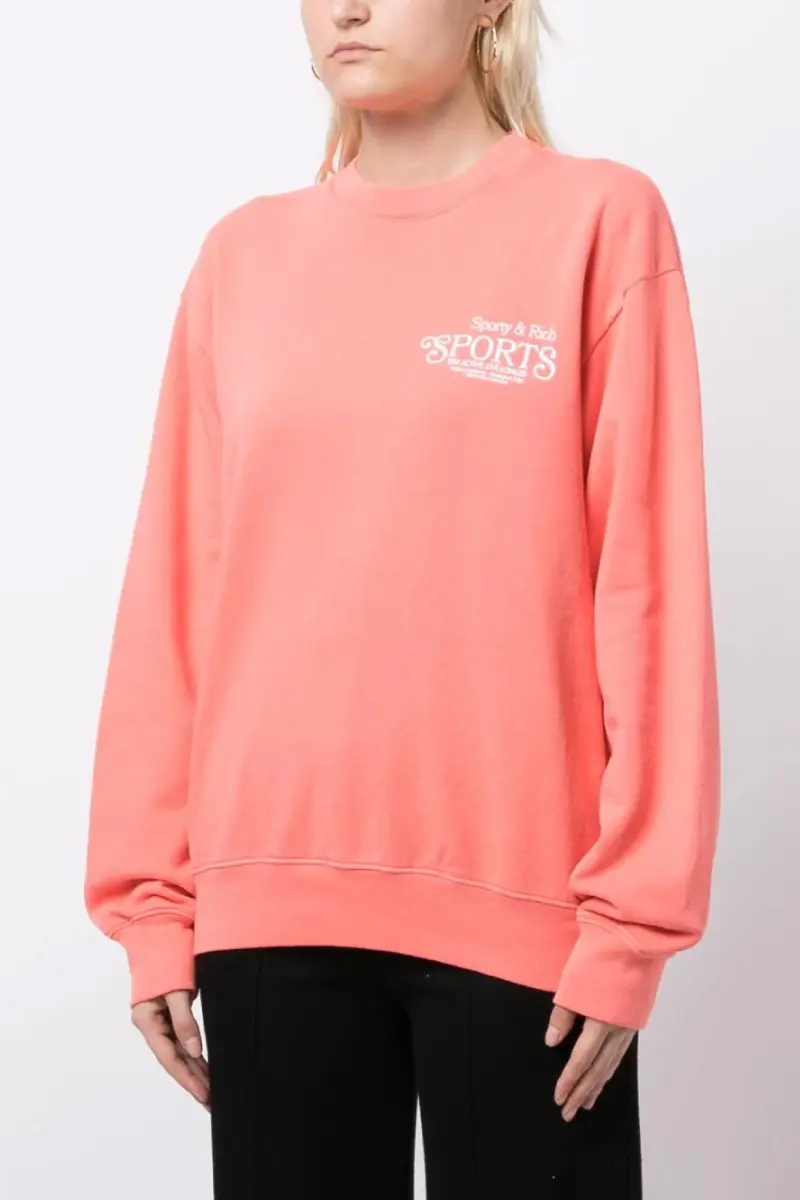 Sporty&Rich 桃紅色SPORTS長袖衛衣/S