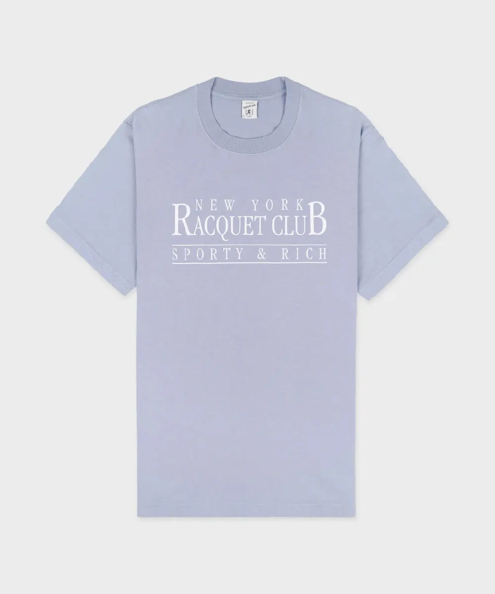 Sporty&Rich 淺紫色字樣圓領短袖TEE/S