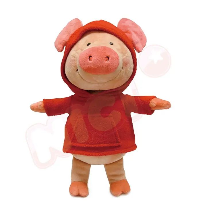 NICI紅帽T小豬威比坐姿玩偶/20CM
