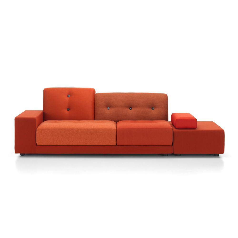 北歐櫥窗/Vitra Polder Sofa 田園沙發組(大地紅布料、深色鈕扣、左扶手)