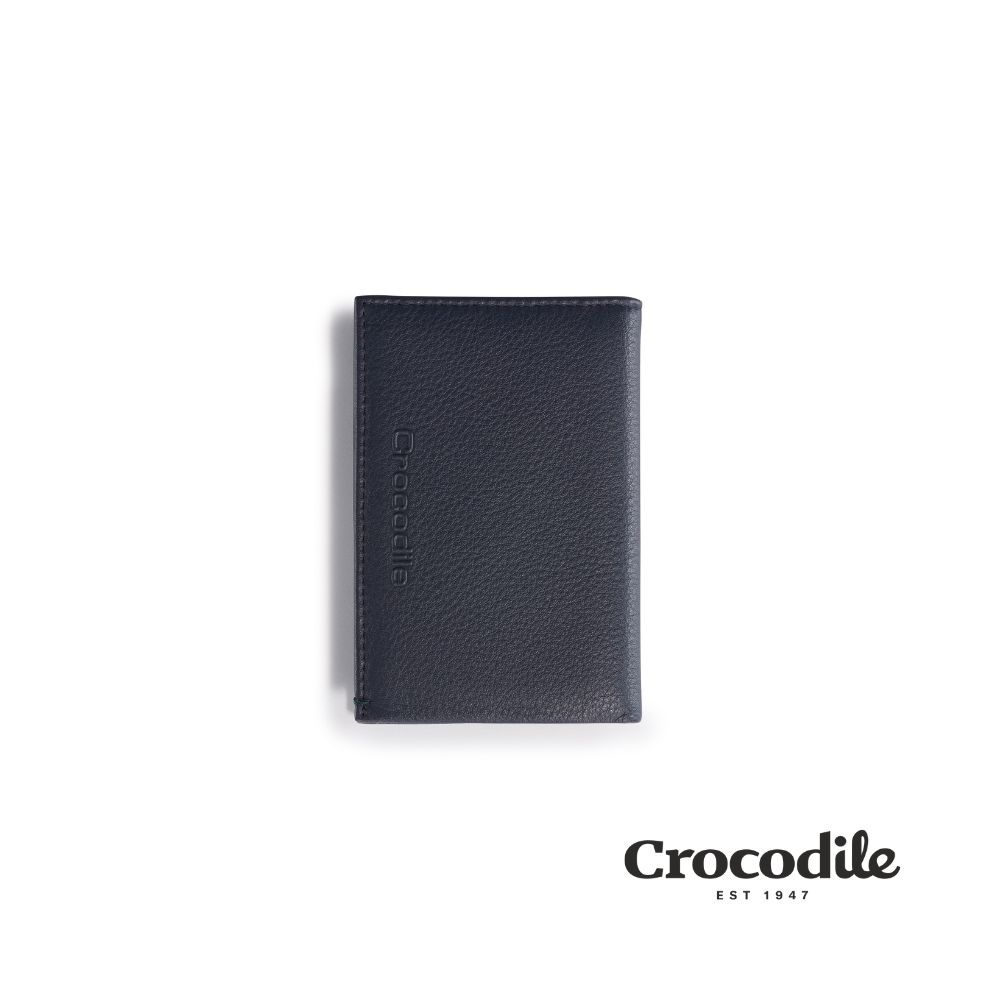 Crocodile鱷魚皮件 真皮名片夾 商務名片夾 送禮推薦 8張/3卡片-Rocky系列 -0103-09906-黑藍兩色/ 暗夜藍