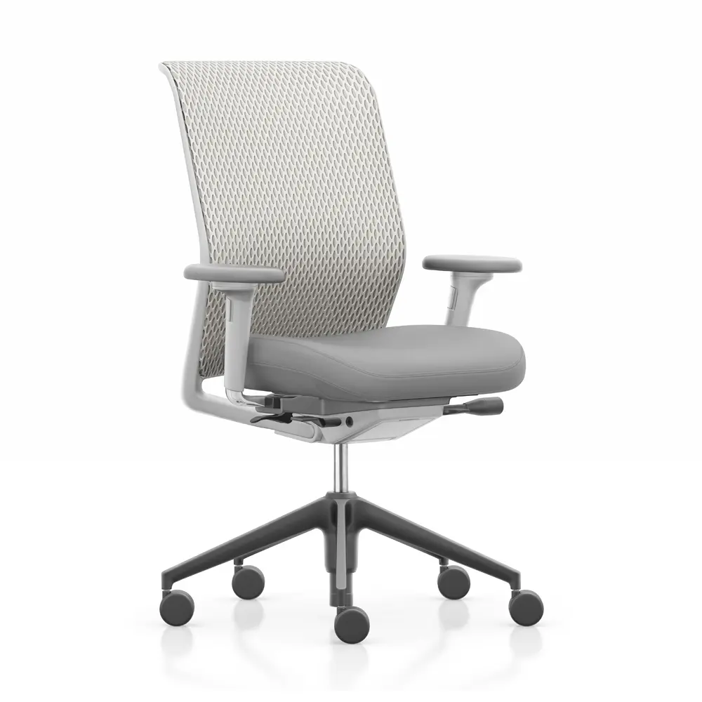 北歐櫥窗/Vitra ID Mesh 全能網格辦公椅(淺灰椅背 x 奶油灰座墊、2D扶手)