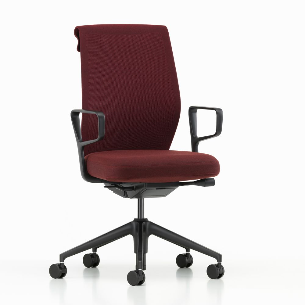 北歐櫥窗/Vitra ID Cloud 全能雲端辦公椅(暗紅椅背 x 暗紅座墊、環形扶手)