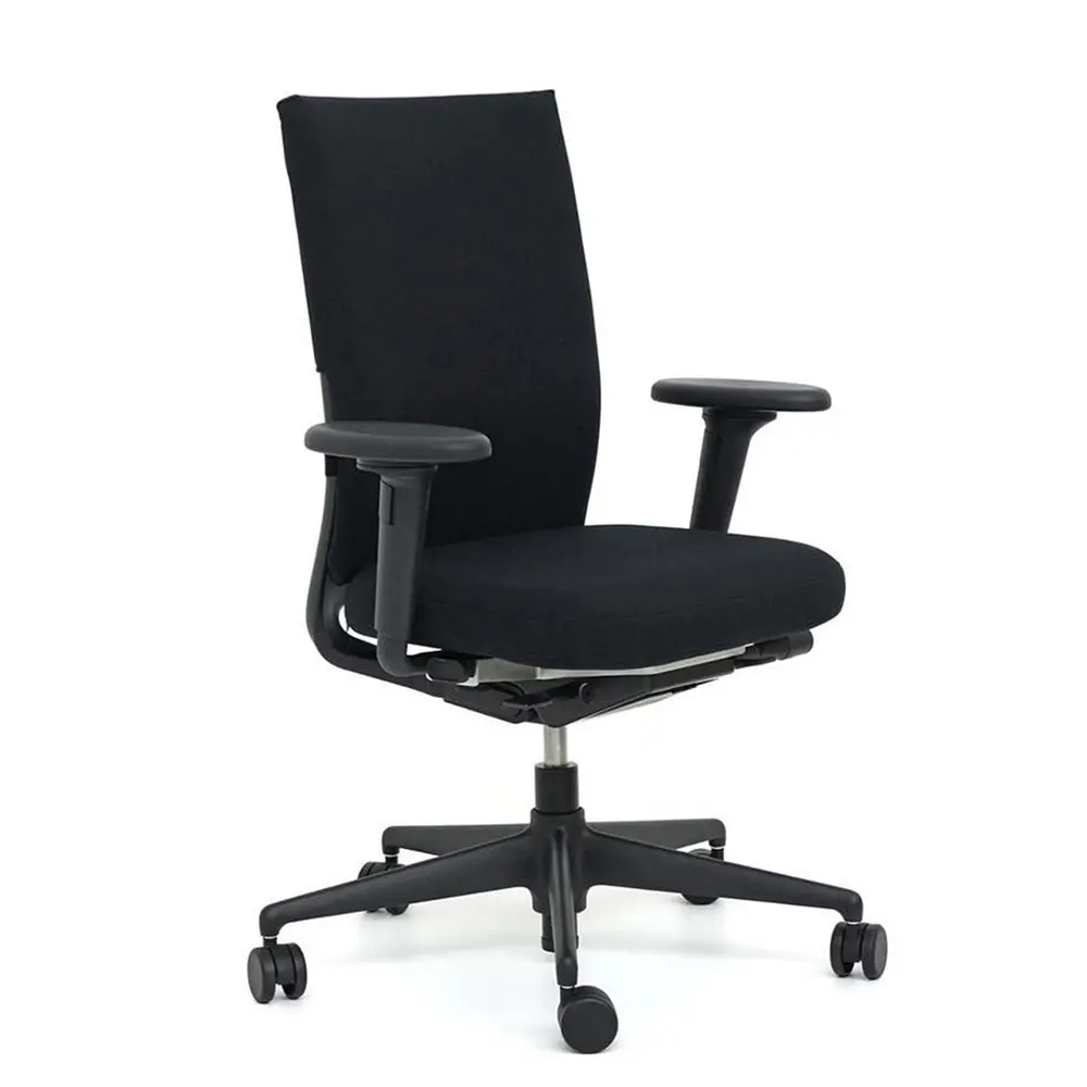 北歐櫥窗/Vitra ID Soft L 全能舒適高背辦公椅(黑椅背 x 黑座墊、2D扶手)