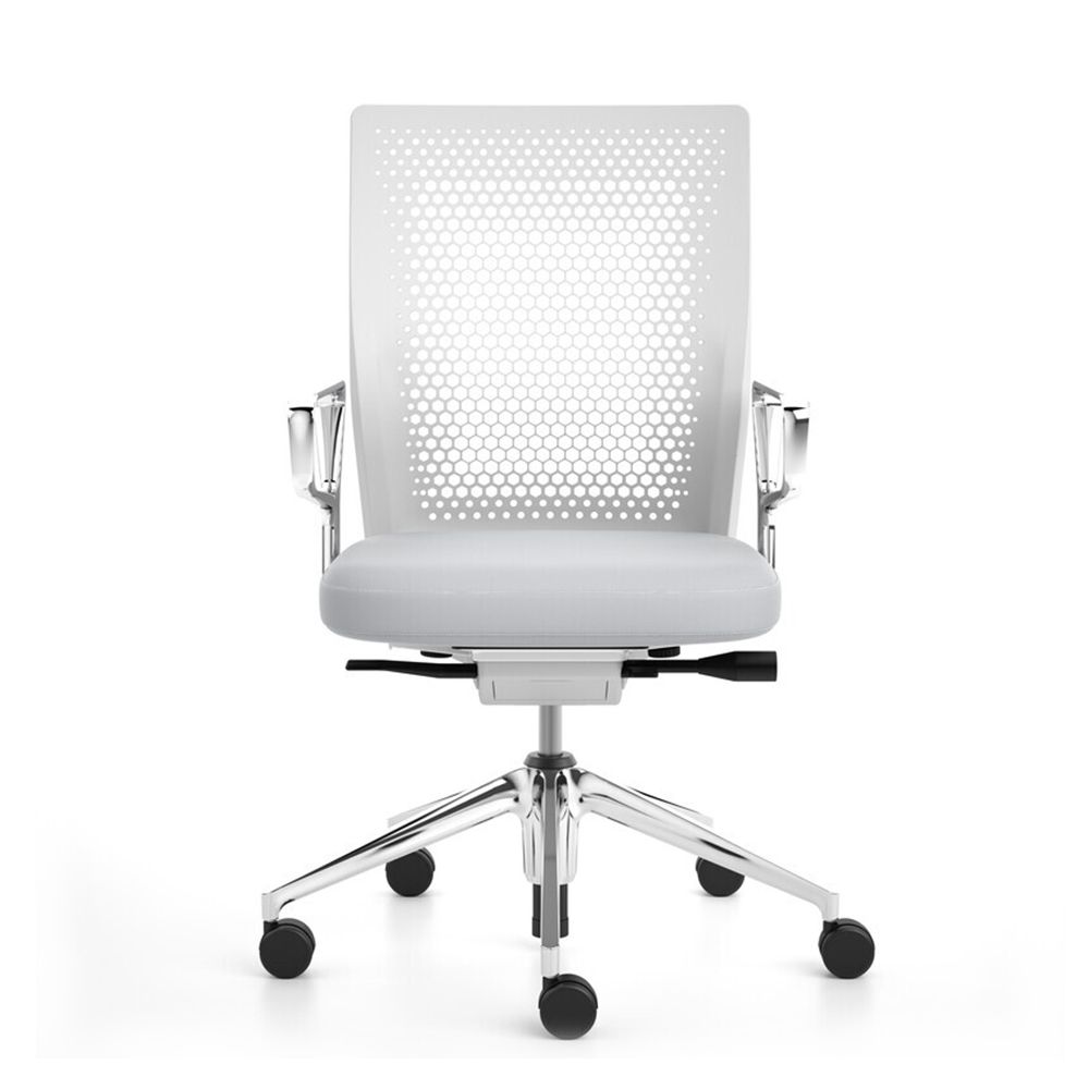 北歐櫥窗/Vitra ID Air 全能輕透辦公椅(淺灰椅背 x 奶油灰座墊、環形扶手)