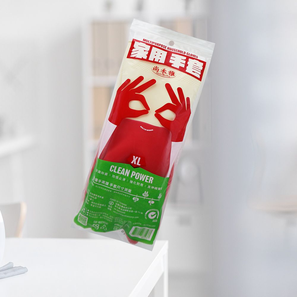 尚禾雅家用雙色橡膠手套-12雙入/ XL