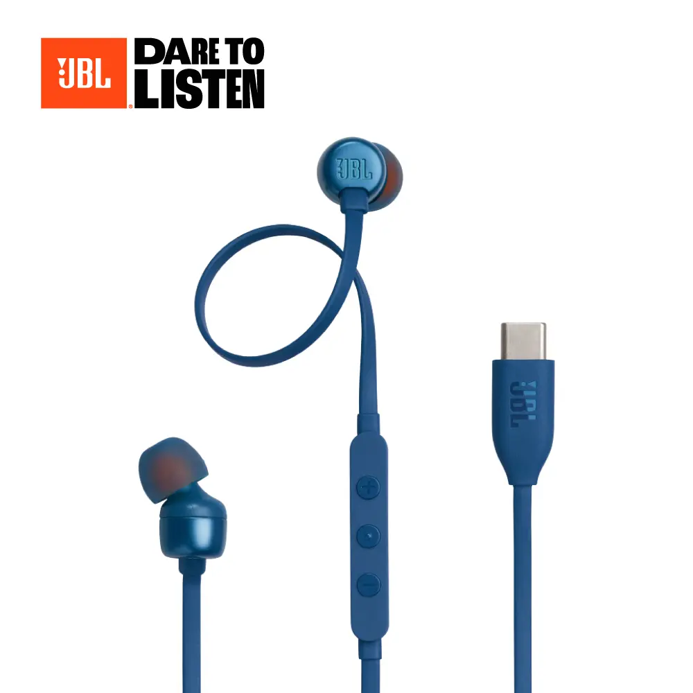 JBL Tune 310C USB-C線控入耳式耳機/ 藍
