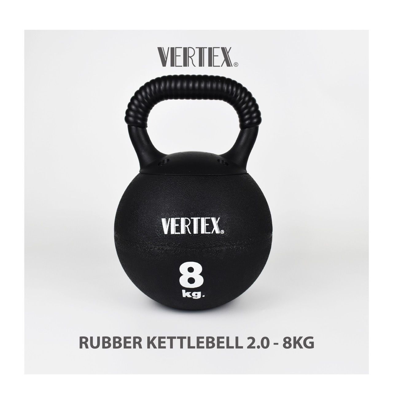 【VERTEX】8KG 橡膠壺鈴2.0 黑色