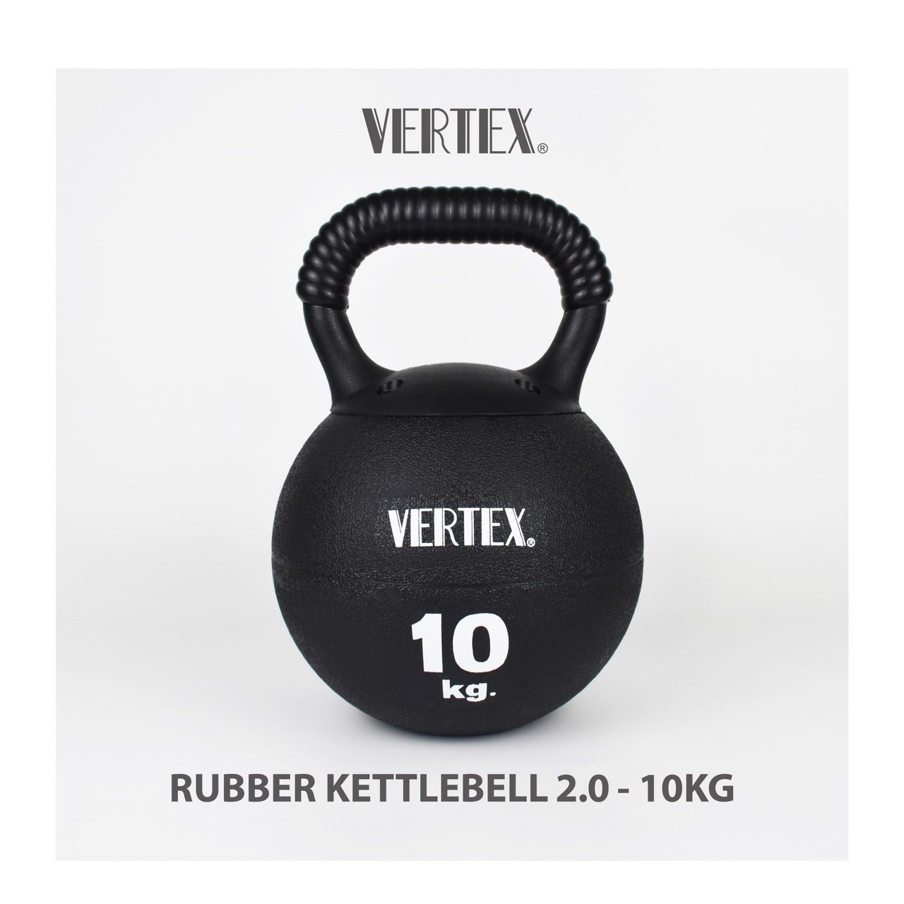 【VERTEX】10KG 橡膠壺鈴2.0 黑色