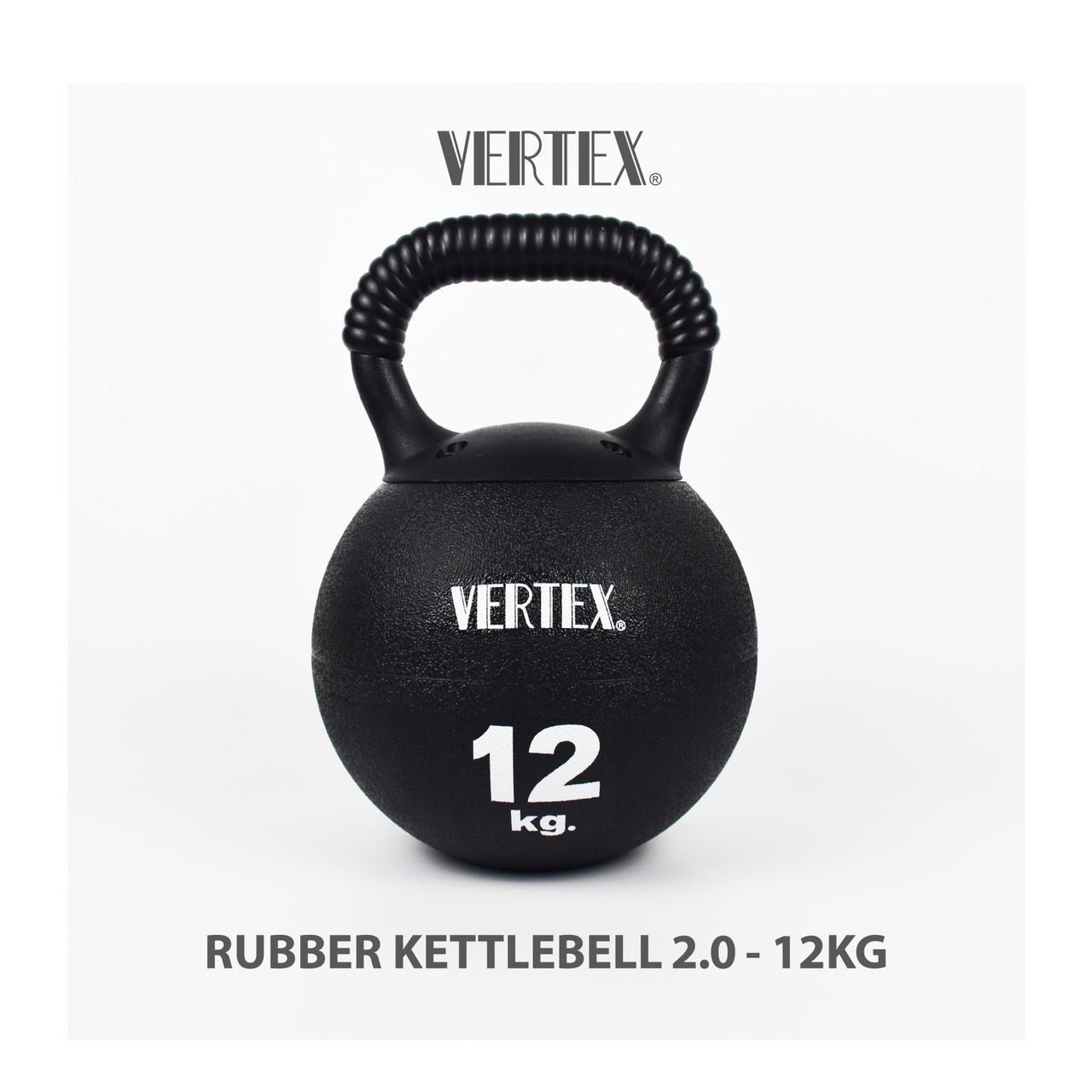 【VERTEX】12KG 橡膠壺鈴2.0 黑色