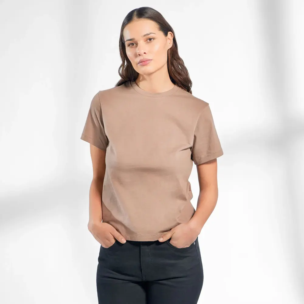 Bread & Boxers Crew-Neck Cotton 純有機棉女用圓領T/ 瓦陶粉/ XS