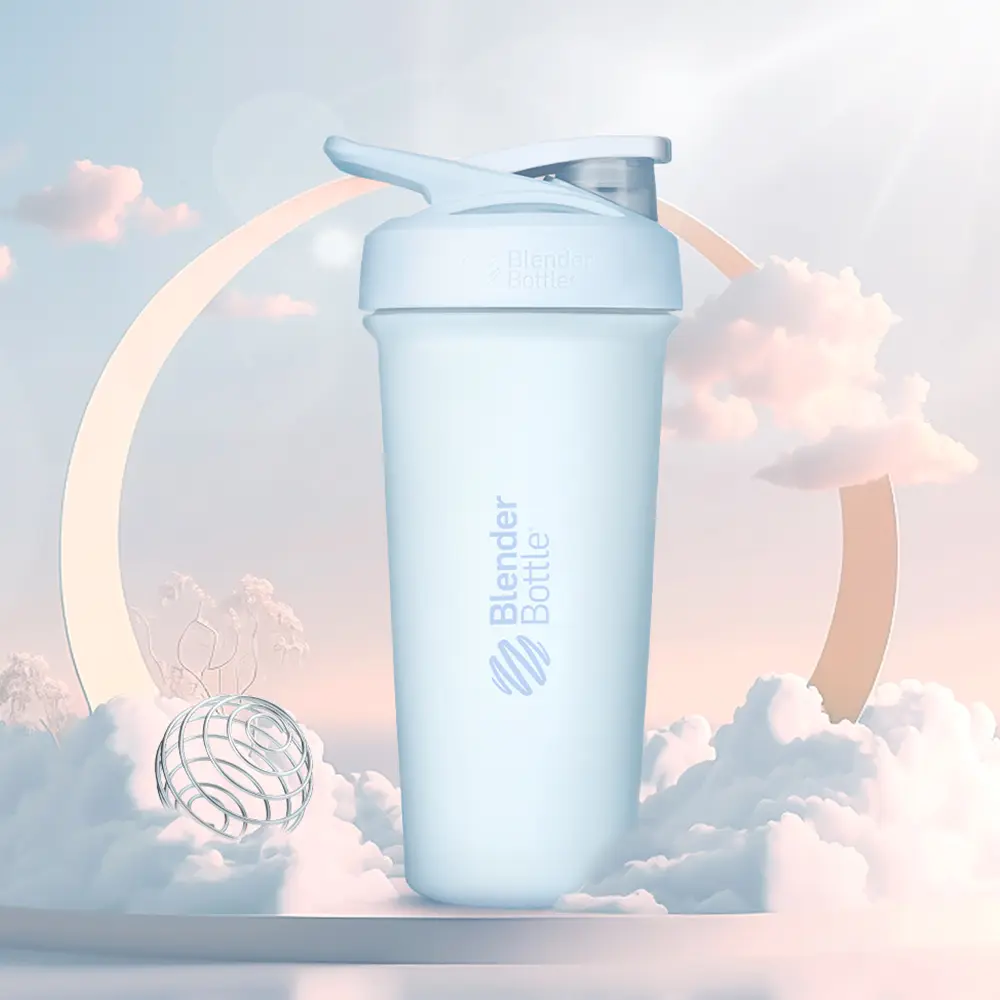 Blender Bottle Sleek按壓式不鏽鋼水壺/ 綿雲藍/ 25oz/ 740ml
