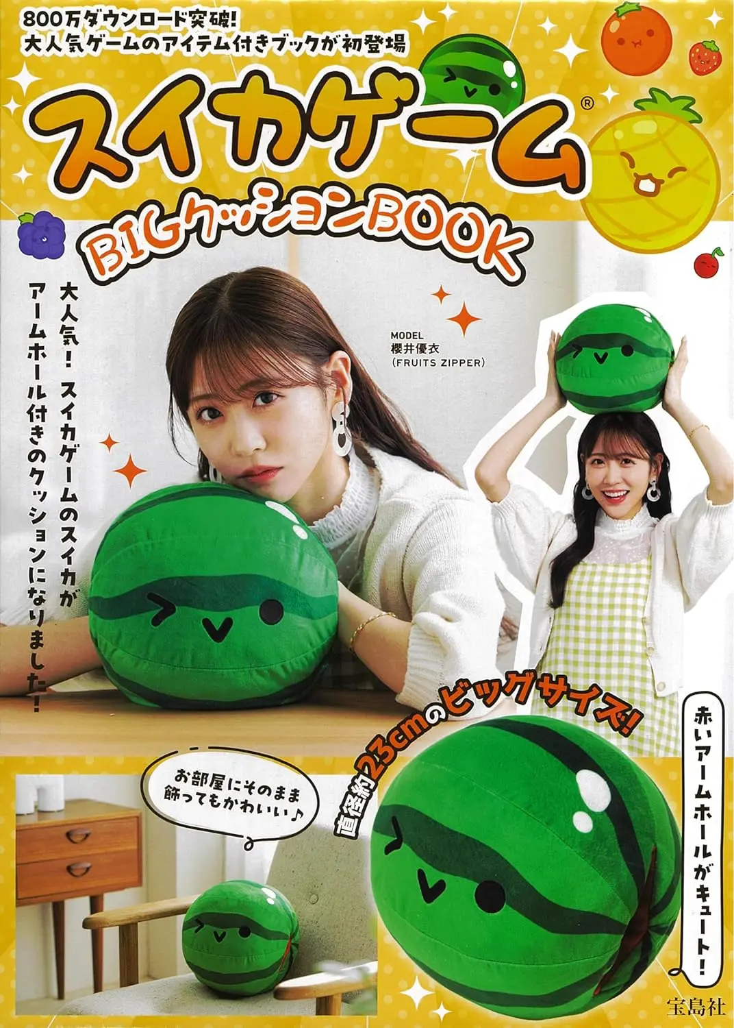 スイカゲーム BIGクッションBOOK (附西瓜造型大抱枕)
