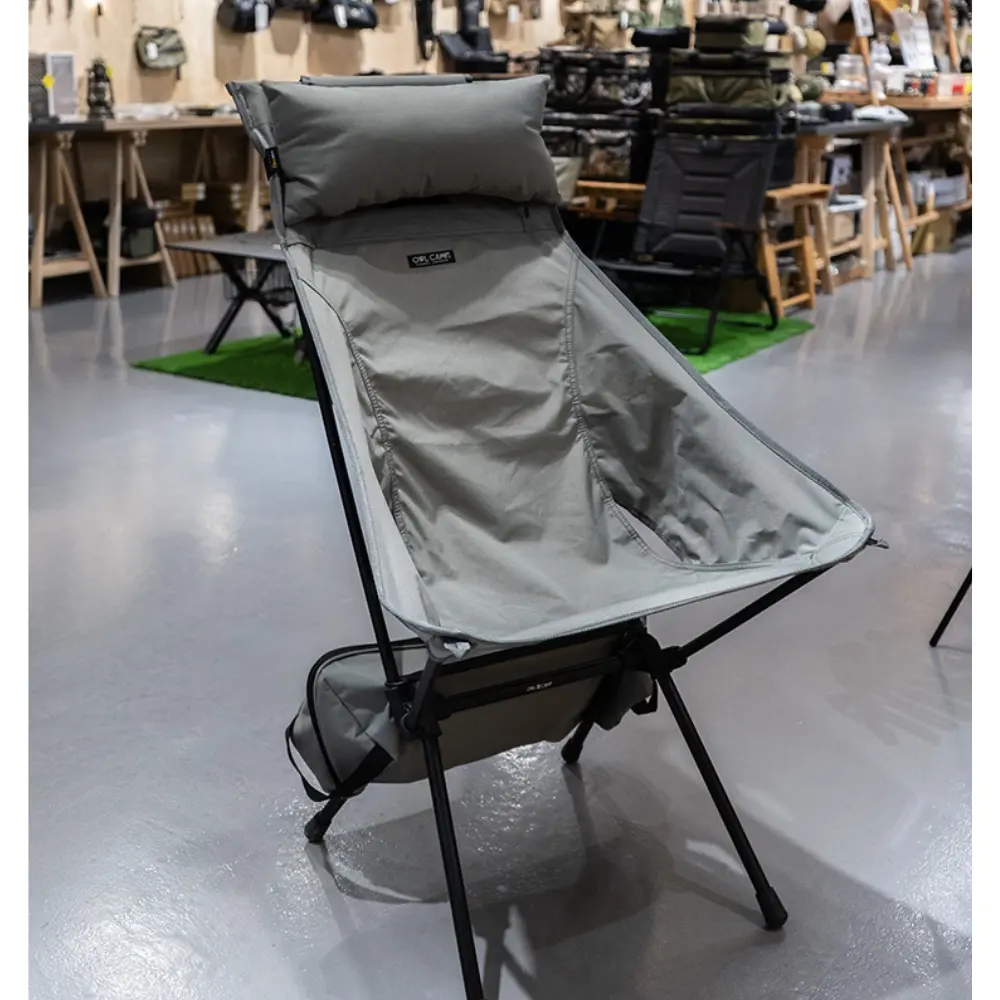 OWL CAMP 灰色滿版高背椅 頭枕加大版