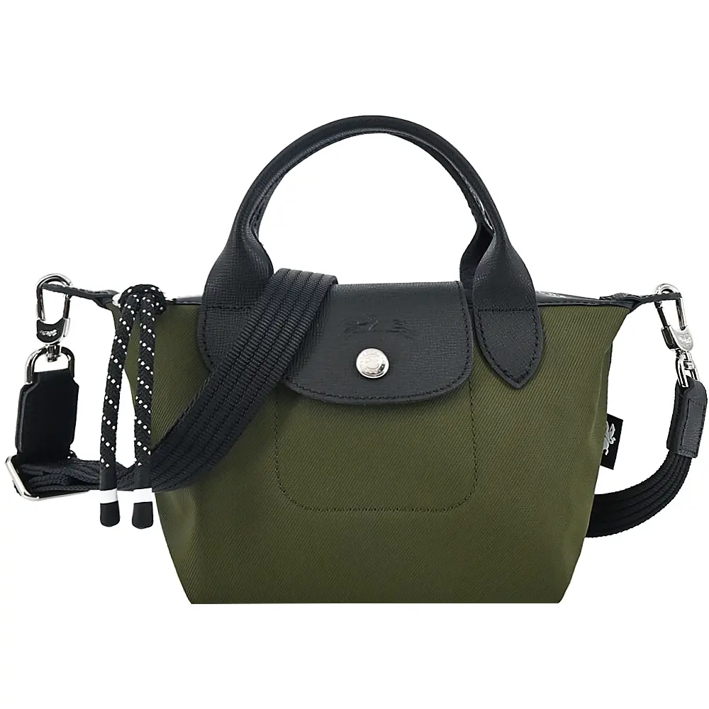 LONGCHAMP LE PLIAGE ENERGY系列再生尼龍短把手提/斜背兩用包(迷你/深卡其)/平行輸入