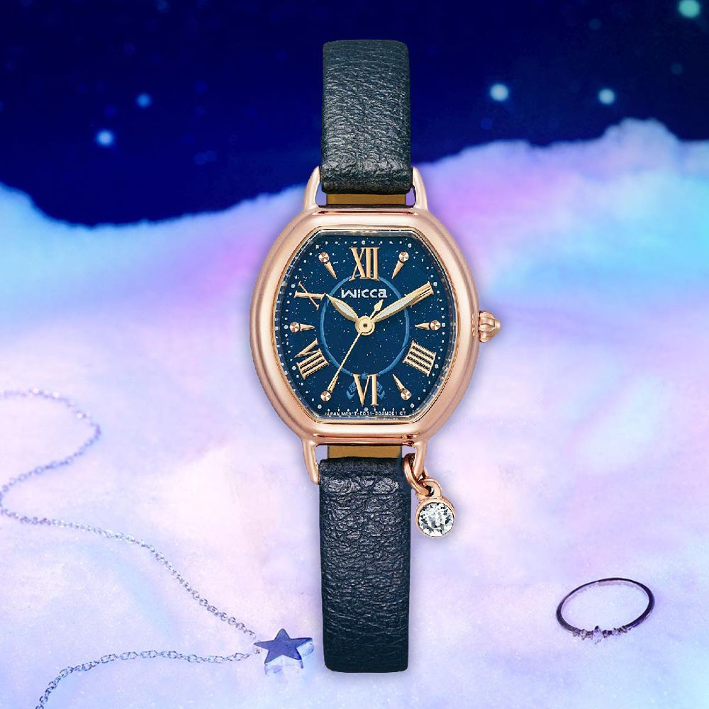 CITIZEN 星辰 Wicca 聖誕節推薦款 星夜水晶太陽能女錶  KP2-566-70