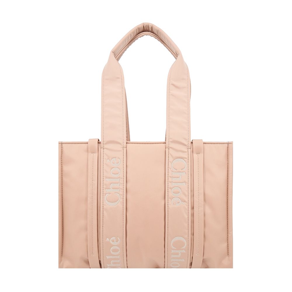 Chloe Woody tote bag 新款尼龍托特包中號/平行輸入/ 粉色