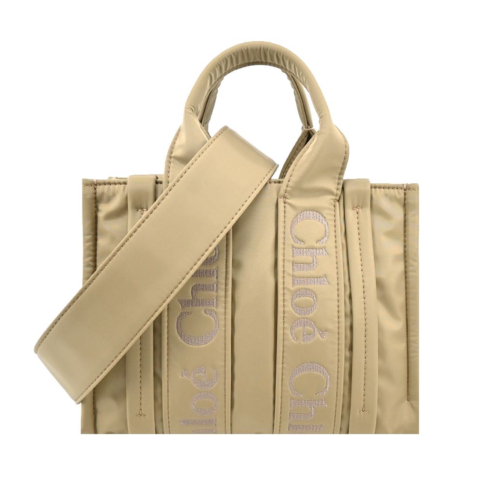 Chloe Woody tote bag 新款尼龍托特包小號//平行輸入/ 卡其