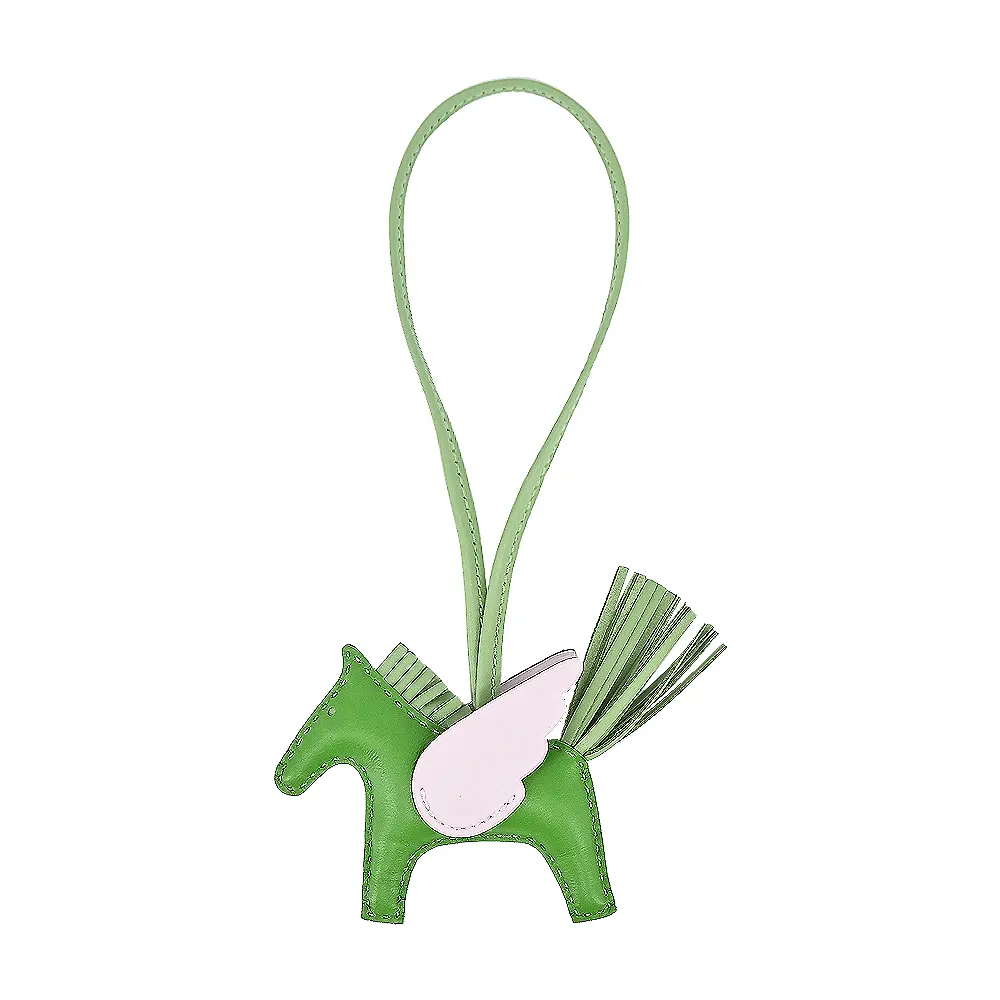 Hermes 愛馬仕 Rodeo PM小羊皮限量小飛馬吊飾(小/酪梨綠/粉)/平行輸入