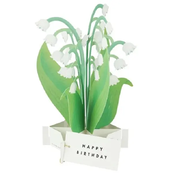 日本 Greeting Life 造型立體花 生日卡/ 鈴蘭