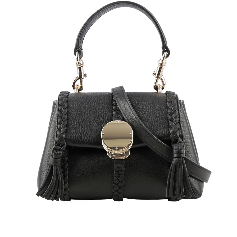 【CHLOE'】Penelope 小牛皮迷你翻蓋二用包(黑色)/平行輸入