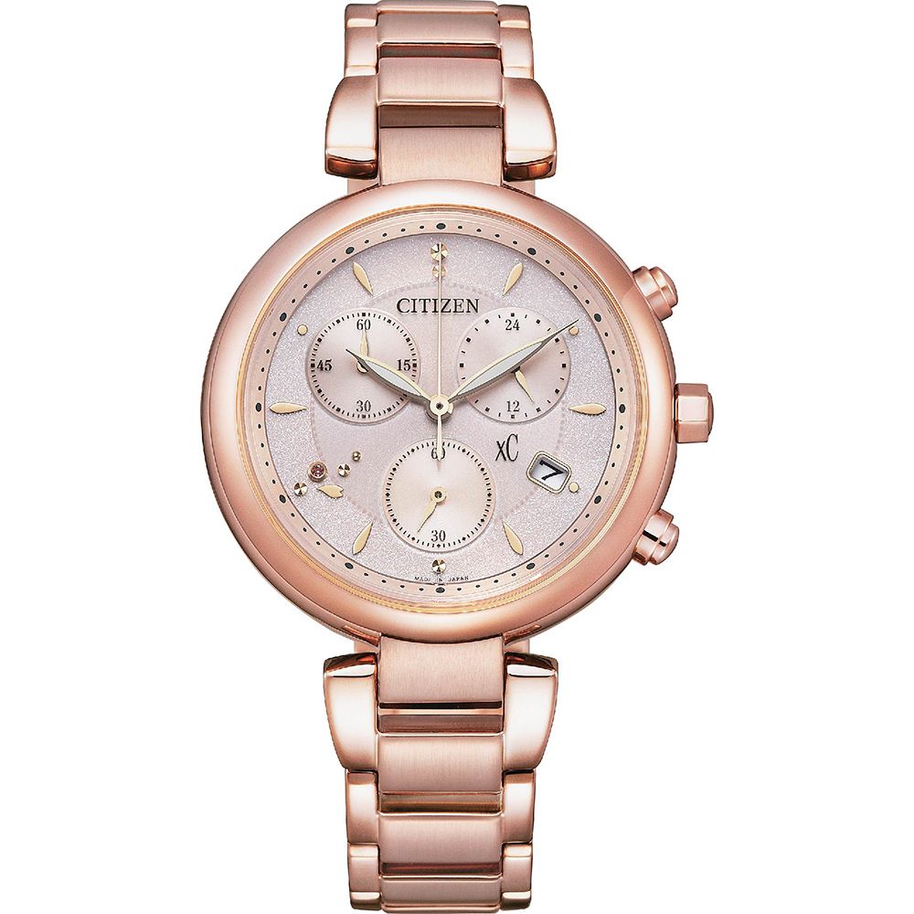 CITIZEN 星辰 XC 心蕊 Hebe廣告款 台灣限定光動能三眼計時女錶 FB1452-66W