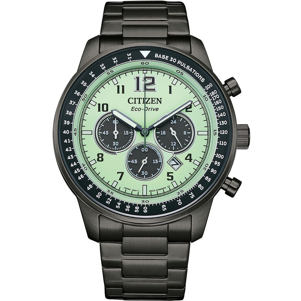 CITIZEN 星辰 夜光型者 光動能三眼計時手錶 CA4507-84X