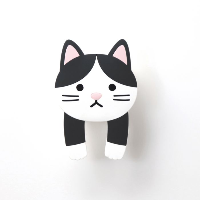 日本 TOYO CASE 無痕壁貼折手手掛勾附口袋/ 01 Tuxedo