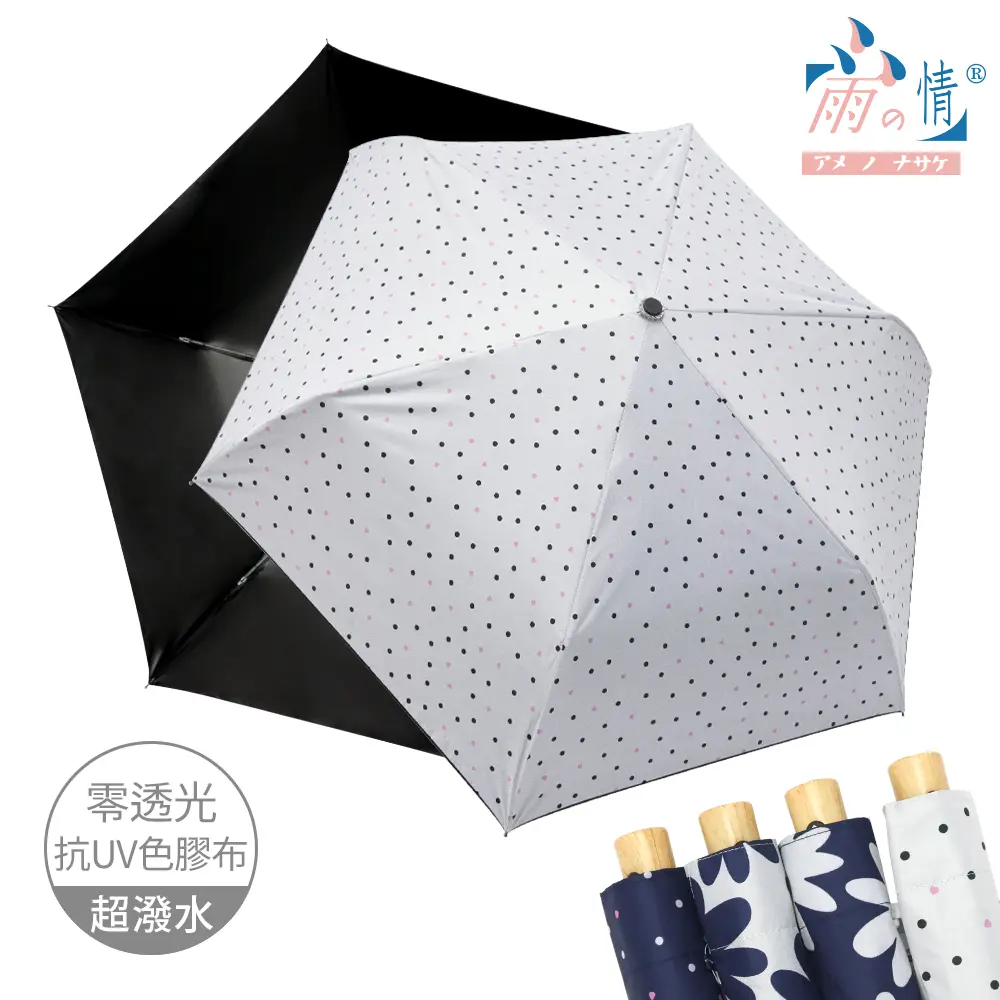小日時超輕防曬自動傘/ 白底小點