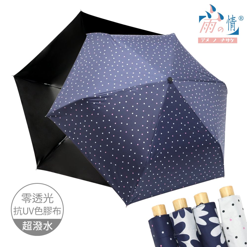 小日時超輕防曬自動傘/ 藍底小點