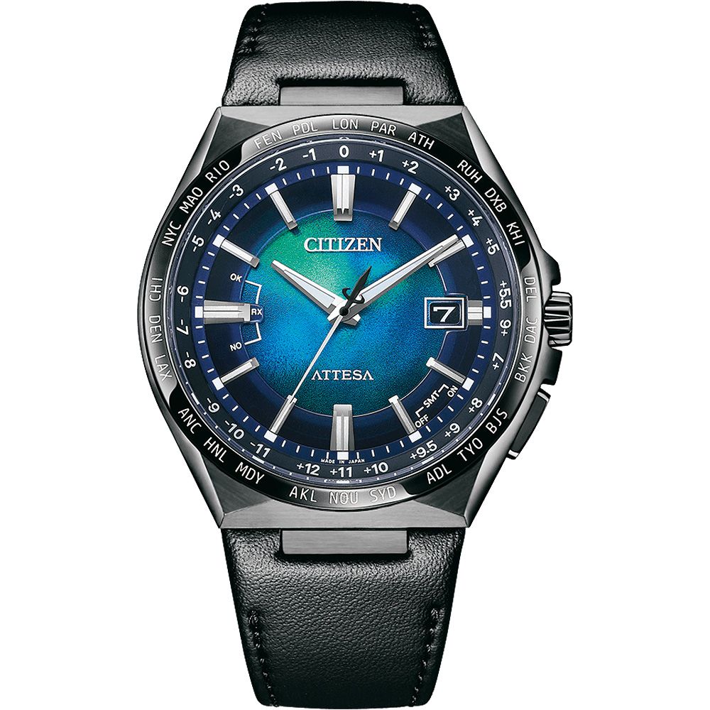 CITIZEN 星辰 千彩之海 UNITE with BLUE 限量鈦金屬光動能電波萬年曆手錶 CB0215-18L