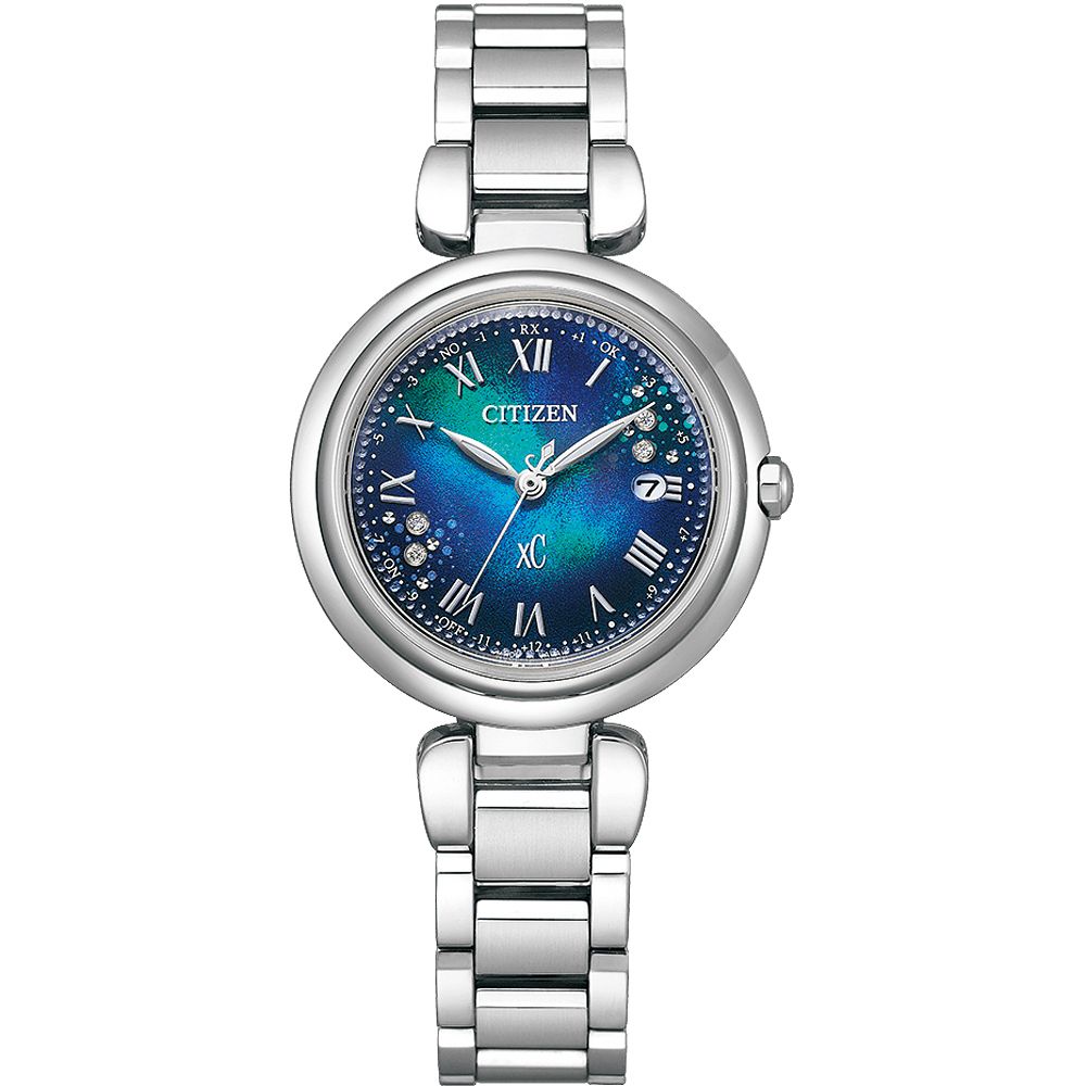 CITIZEN 星辰 千彩之海 UNITE with BLUE 限量 XC 鈦 光動能電波女錶 ES9460-61L