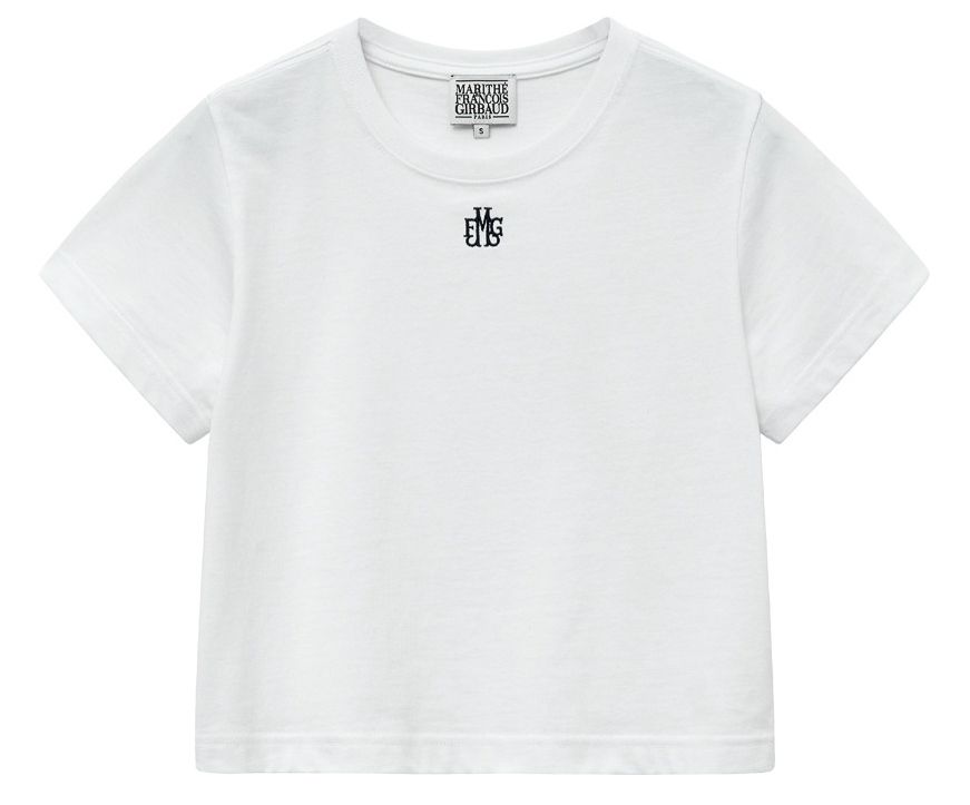 MARITHÉ FRANÇOIS GIRBAUD 女款 刺繡LOGO 短版T恤/ 白色/ M