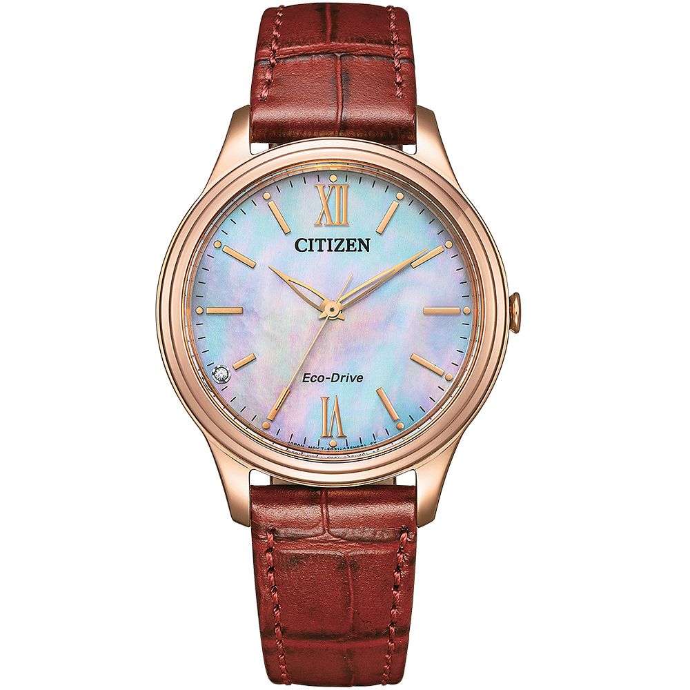 CITIZEN 星辰 光動能大三針時尚女錶 EM0419-11D