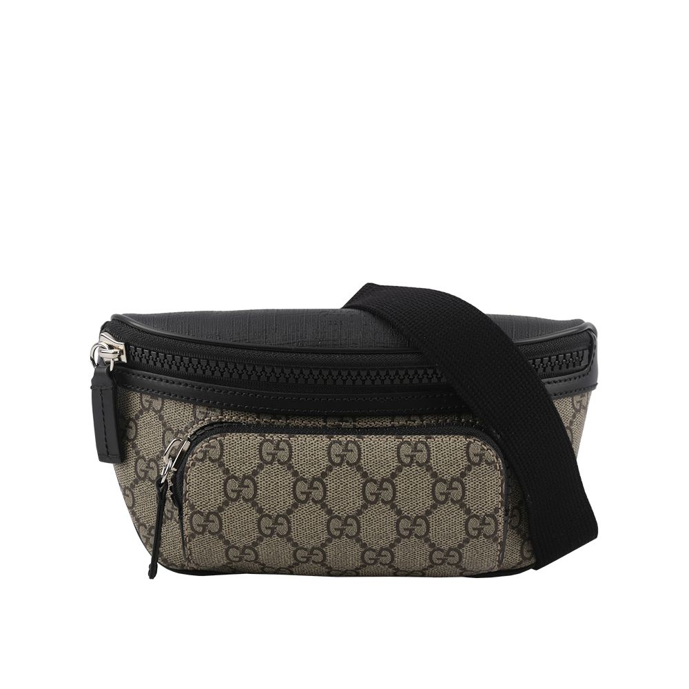 【GUCCI】GG Supreme 塗層帆布及皮革腰包(咖啡色)/ 平行輸入
