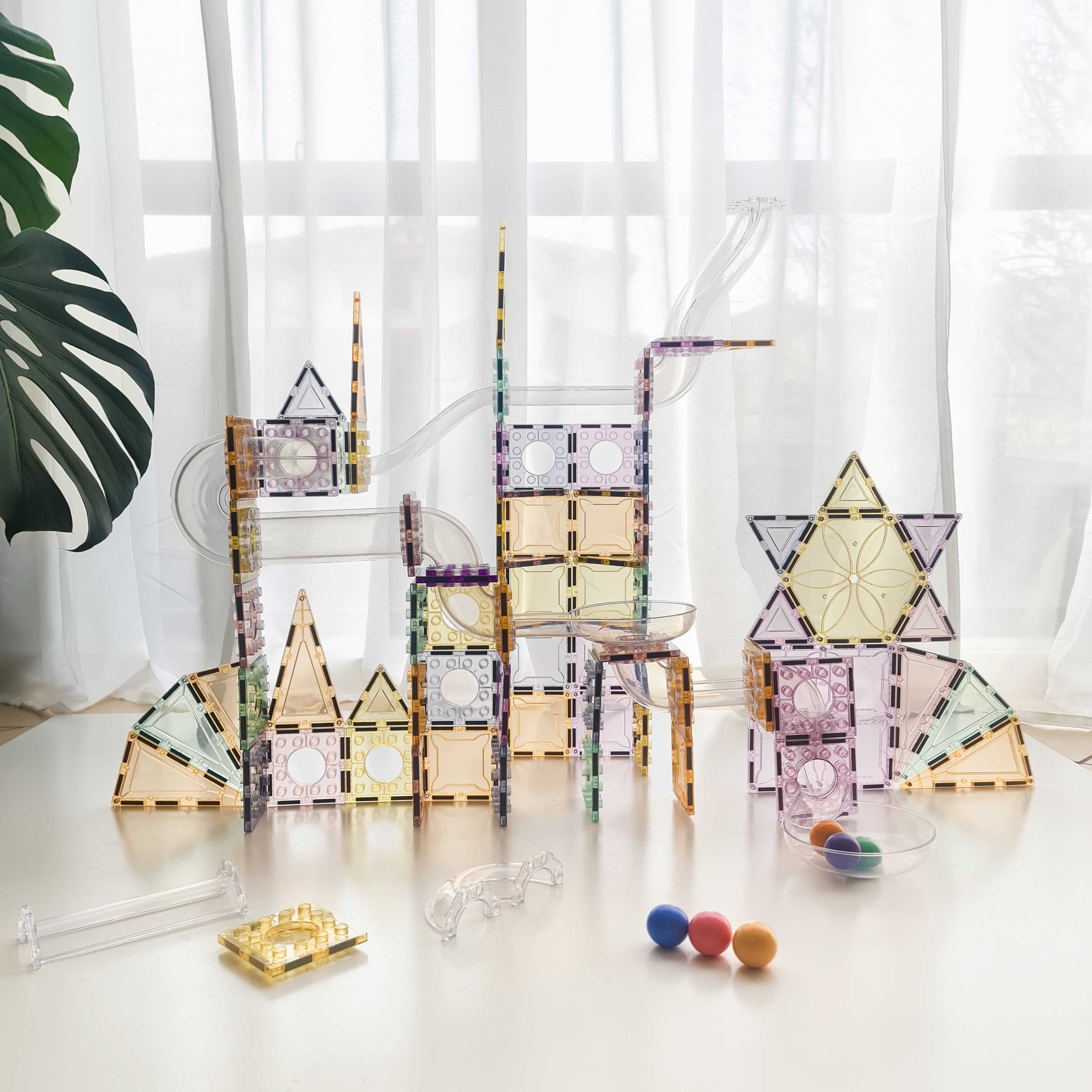澳洲 Magbrix® 積木磁力片/ 98pcs Set/ 粉彩球道組